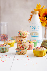 Vanilla Rainbow Sprinkle Muffins